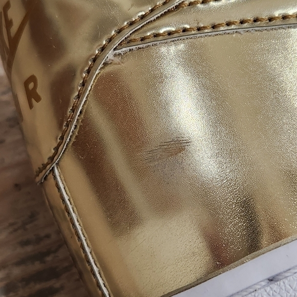 Nike Air, Air Force 1 Metallic Gold-White CQ6566-700 Sneakers, US Men's 14.5 - Picture 4 of 9